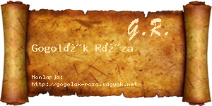 Gogolák Róza névjegykártya